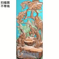 中式古代人物老者下棋松柏扫描图（ZSRW-037）
