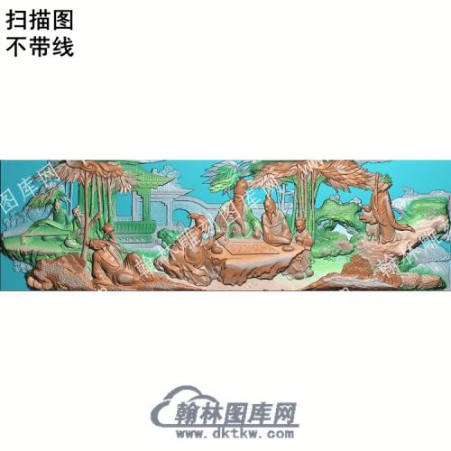 中式竹林七贤扫描图（ZSRW-059）