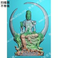 中式坐观音扫描图（ZSRW-047）