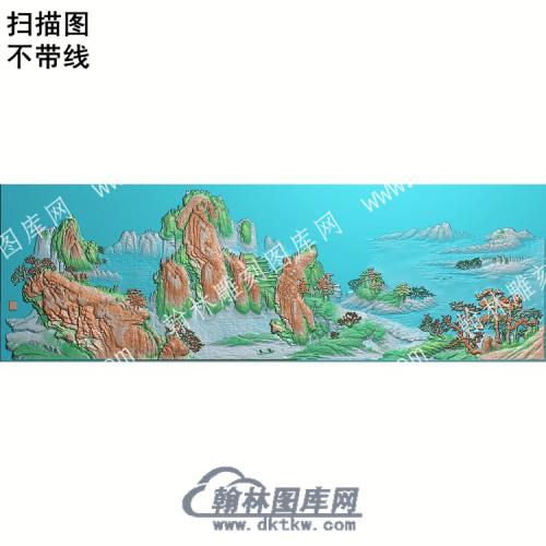 中式松树山水扫描图（ZSSS-004）