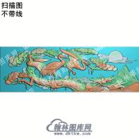 中式迎客松仙鹤扫描图（ZSDW-359）