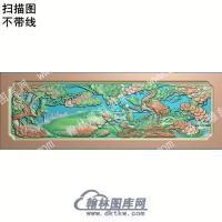 中式迎客松仙鹤扫描图（ZSDW-361）