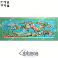 中式迎客松仙鹤扫描图（ZSDW-385）