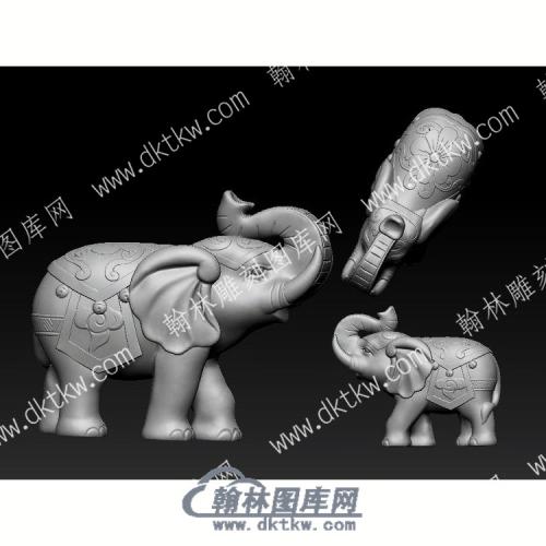 大象立体圆雕图（YDDW-072）