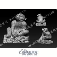 猴子立体圆雕图（YDDW-075）