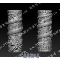 龙柱立体圆雕图（YDDW-083） 