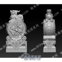 石雕抱鼓立体圆雕图（SDBG-002）