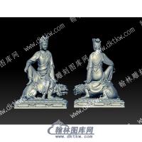 文殊菩萨立体圆雕图（YDFX-028）