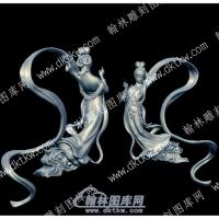 祥云飞天仙女立体圆雕图（YDRW-062）