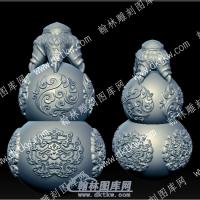 龙爪葫芦立体圆雕图（YDHL-020）