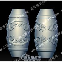 花纹桶珠立体圆雕图（YDZZ-023）