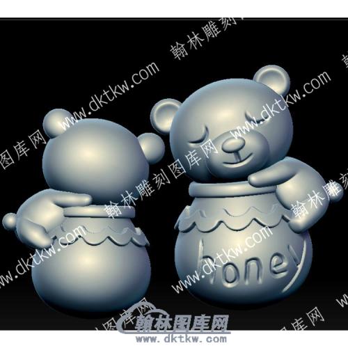 卡通蜂蜜熊honey立体圆雕图（YDKT-003）
