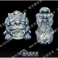 铜钱貔貅立体圆雕图（YDDW-130）