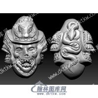 立体动漫人物鬼武者圆雕图（YDRW-032）