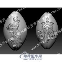 立体八仙蓝采和圆雕图（YDRW-042）
