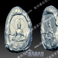 无相佛莲花吊坠立体圆雕图（YDDZ-074）