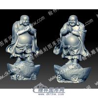 元宝祥云弥勒佛立体圆雕图（YDFX-048）