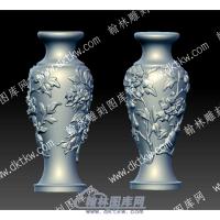 牡丹花瓶立体圆雕图（YDHP-007）