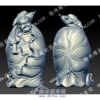 荷叶童子立体圆雕图（YDRW-142）