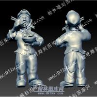 泥塑老人吃饭老者古代人物立体圆雕图（YDRW-060）