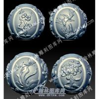 梅兰菊竹圆珠立体圆雕图（YDZZ-132）