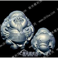核雕招财财神立体圆雕图（HDCS-021）