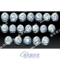 核雕罗汉整套立体圆雕图（HDLH-011）