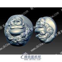核雕弥勒佛立体圆雕图（HMLF-023）