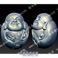 核雕弥勒佛立体圆雕图（HMLF-031）