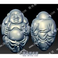 核雕弥勒佛立体圆雕图（HMLF-035）