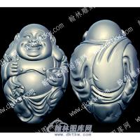 核雕弥勒佛立体圆雕图（HMLF-050）