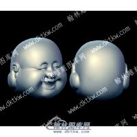 核雕弥勒佛头立体圆雕图（HMLF-006）