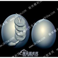 核雕铜钱串立体圆雕图（HDQT-7）