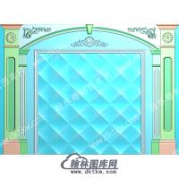 石材菱形洋花背景墙精雕图（SCBJQ-003）