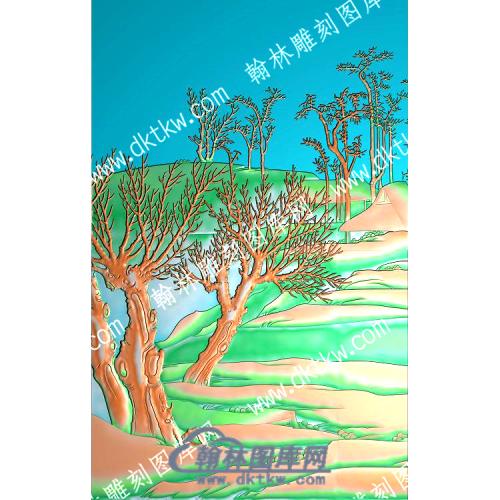 中式山水清明上河图精雕图（ZSSS-056）