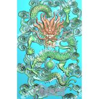 中式祥云龙精雕图（ZSLF-047）