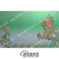 龙水波纹茶盘精雕图（HYCP-046）