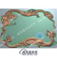 双龙茶盘精雕图（HYCP-042）