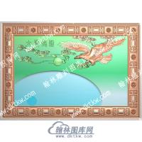 大展宏图老鹰祥云茶盘精雕图（HYCP-007）
