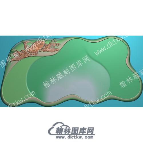 鲤鱼茶盘精雕图（HYCP-012）