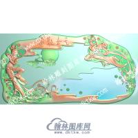 祥云美女茶盘精雕图（HYCP-055）