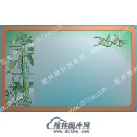 松树仙鹤茶盘精雕图（HYCP-056）