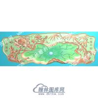 花开富贵竹报平安茶盘精雕图（HYCP-061）