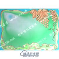 葡萄藤茶盘精雕图（HYCP-073）