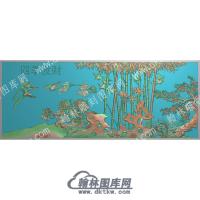 中式四季发财梅花竹子菊花兰花鸟精雕图（ZSZW-469）