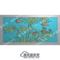 中式竹子菊花鸟精雕图（ZSZW-456）