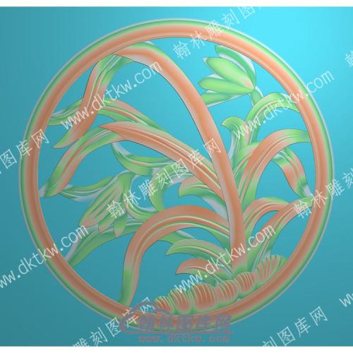 中式兰花精雕图（ZSZW-526）