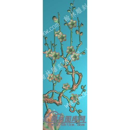 中式梅花精雕图（ZSZW-521）