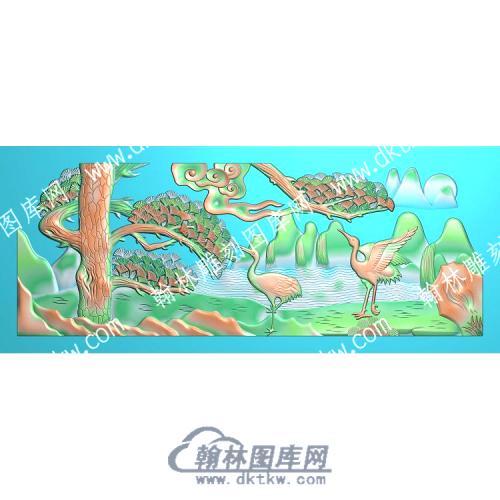 中式山松鹤精雕图（ZSZW-443）
