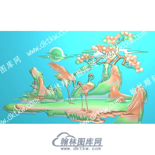 中式松鹤精雕图（ZSZW-426）